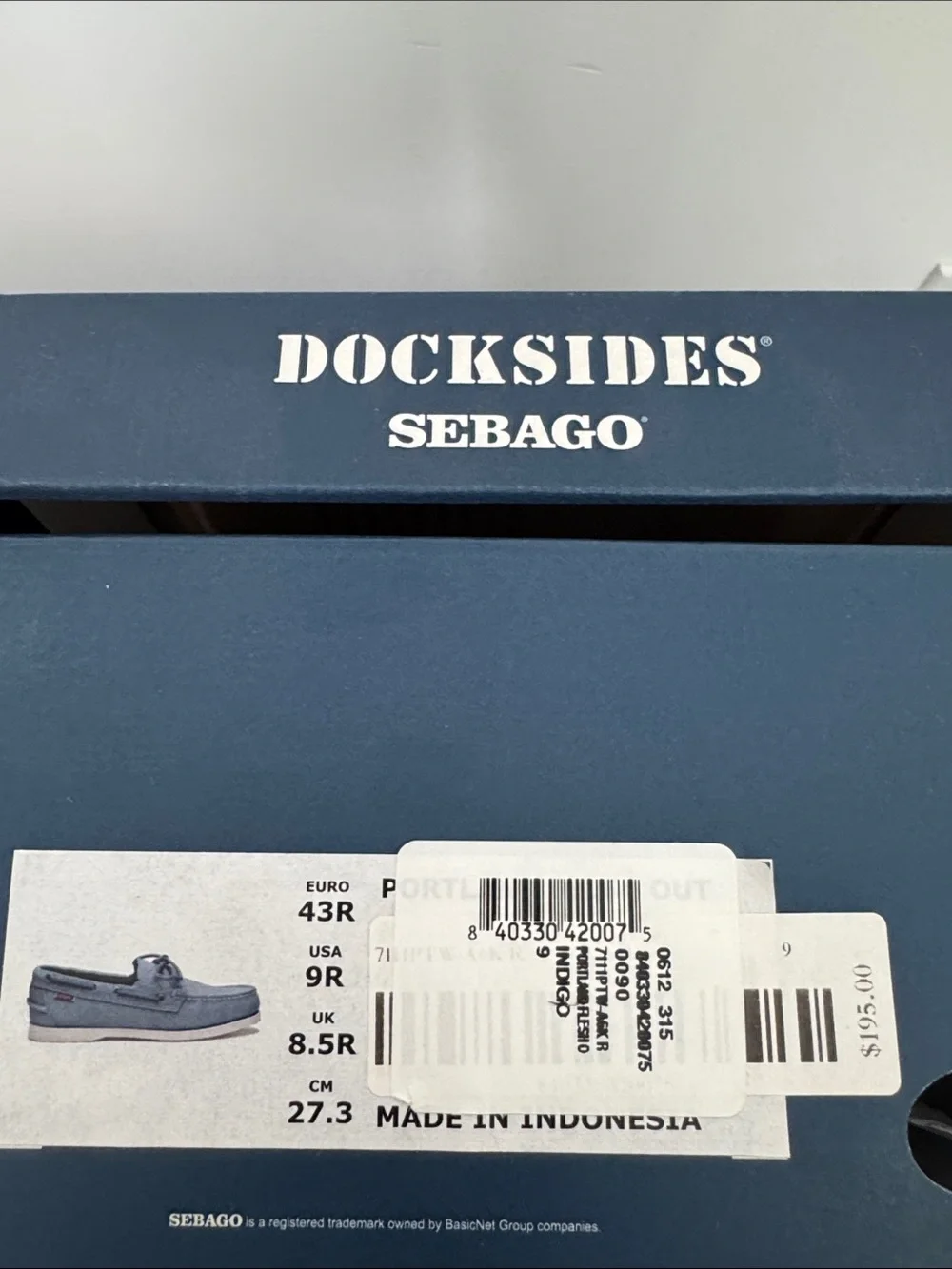 Docksides Sebago Light Blue Suede Moccasins with Blue Laces